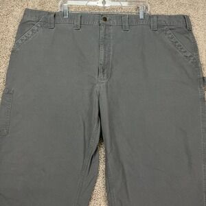 Carhartt Pants Mens 50x30 Gray Straight Leg Carpenter Dungaree B151 Canvas EUC
